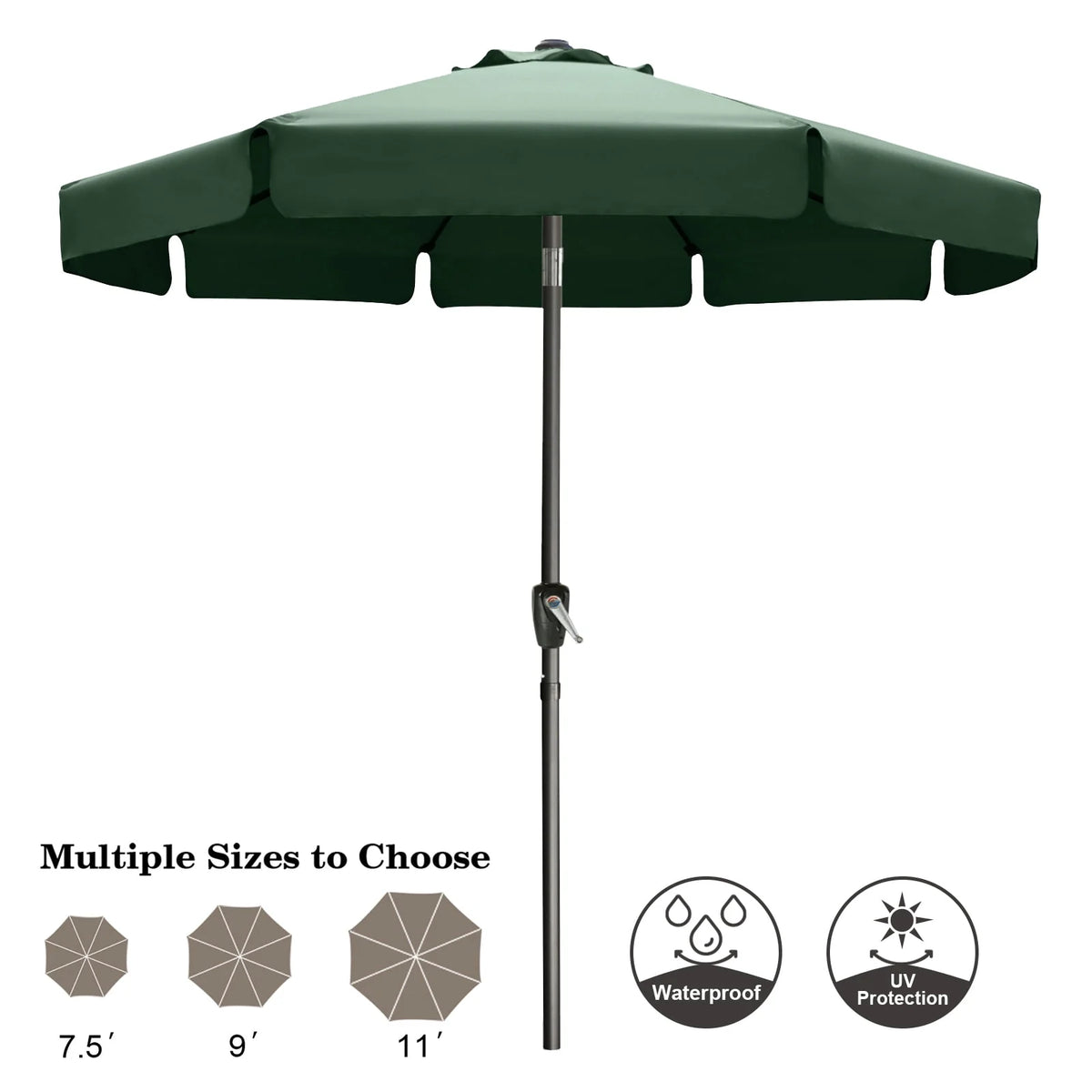 7.5ft Outdoor Market Patio Umbrella with Push Button Tilt M48951