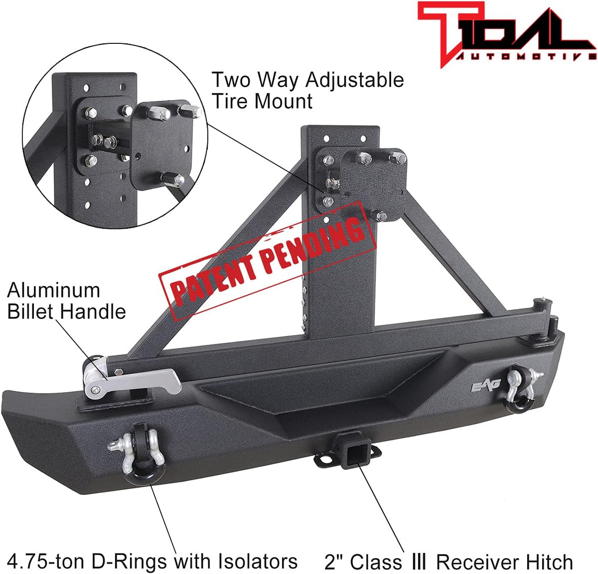 Front and Rear Bumper with Tire Carrier Offroad Bumper Combo R650