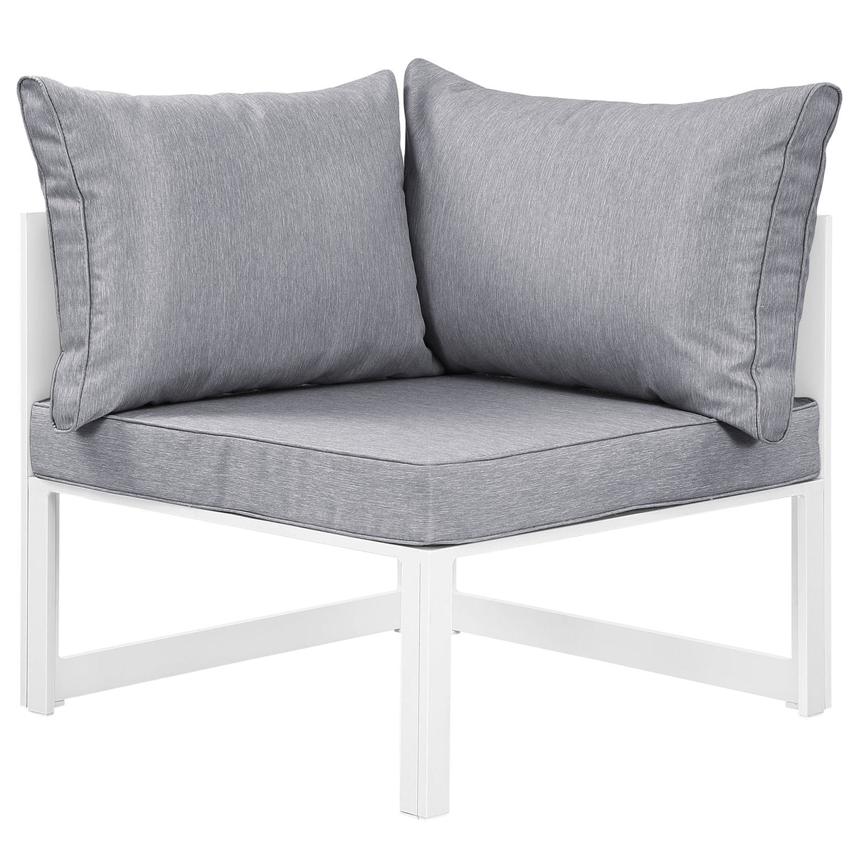 White Grey Fabric Outdoor Patio Sectional Sofa Set Z131692