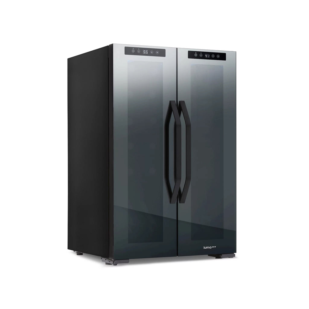 12 Bottle & 39 Can Dual Temperature Zones Wine Cooler Refrigerator K2398