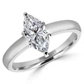 0.5 CT Marquise Cut Diamond Solitaire Engagement Ring in 14K White Gold U4947