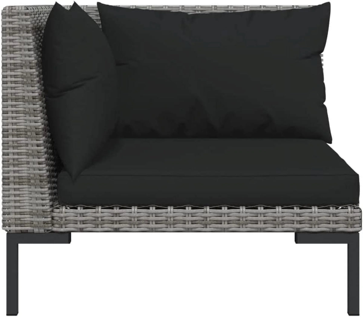 12 Piece Patio Lounge Set with Cushions Poly Rattan Dark Gray T3070
