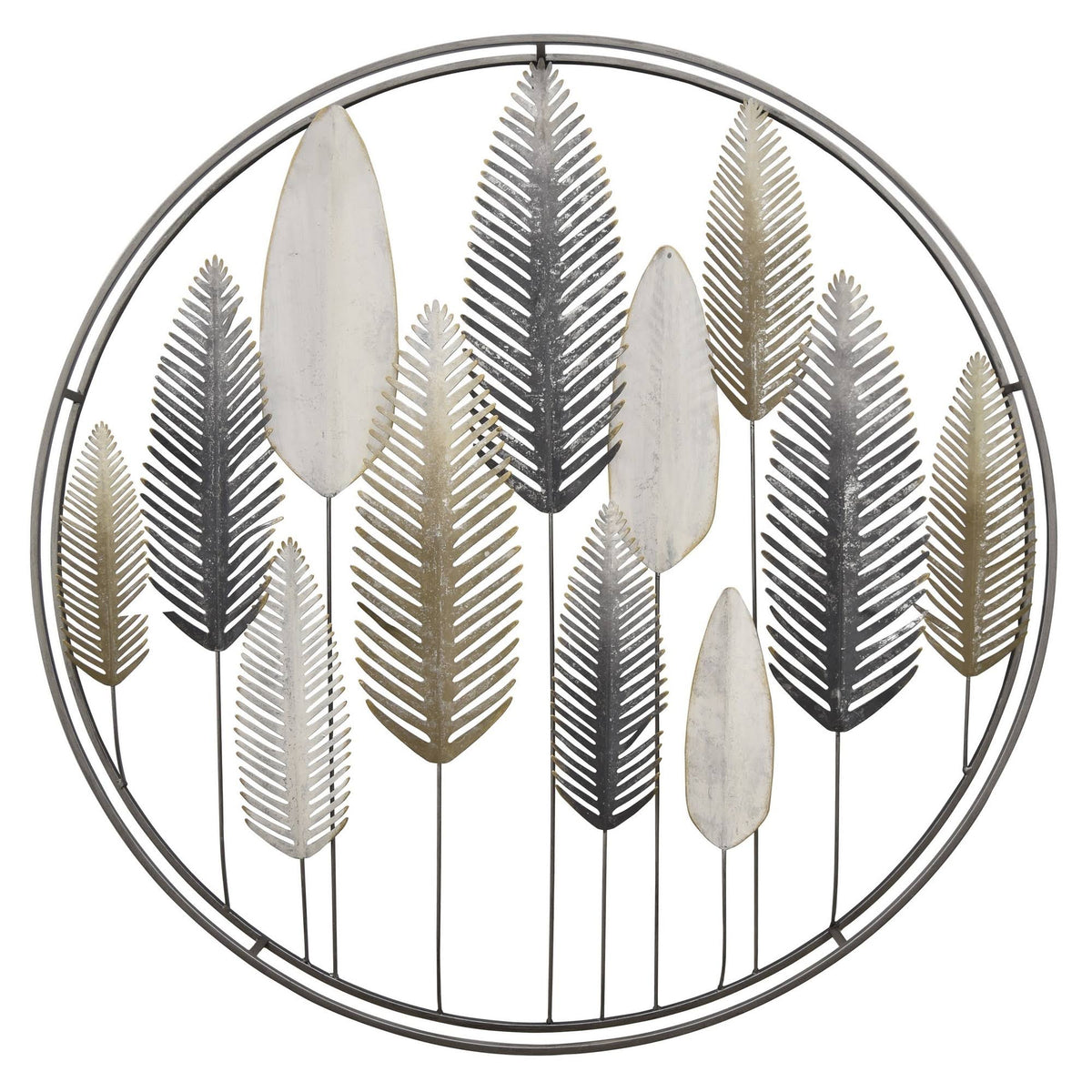 Multi-Colored Metal Feather Wall Decor B896