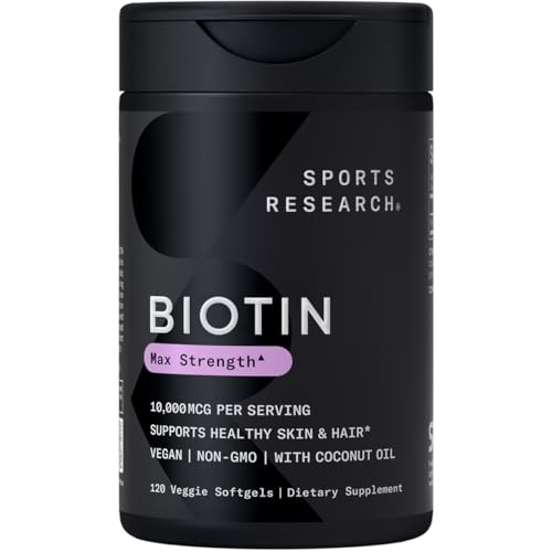 Vegan Biotin 10,000mcg with Coconut Oil, 120 Softgels L11253