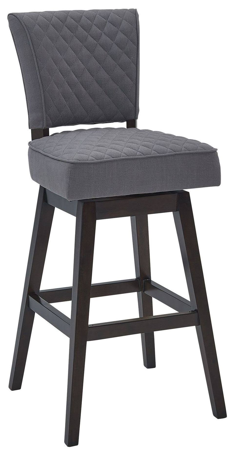 Espresso Finish Wood Swivel Tufted Barstool M482