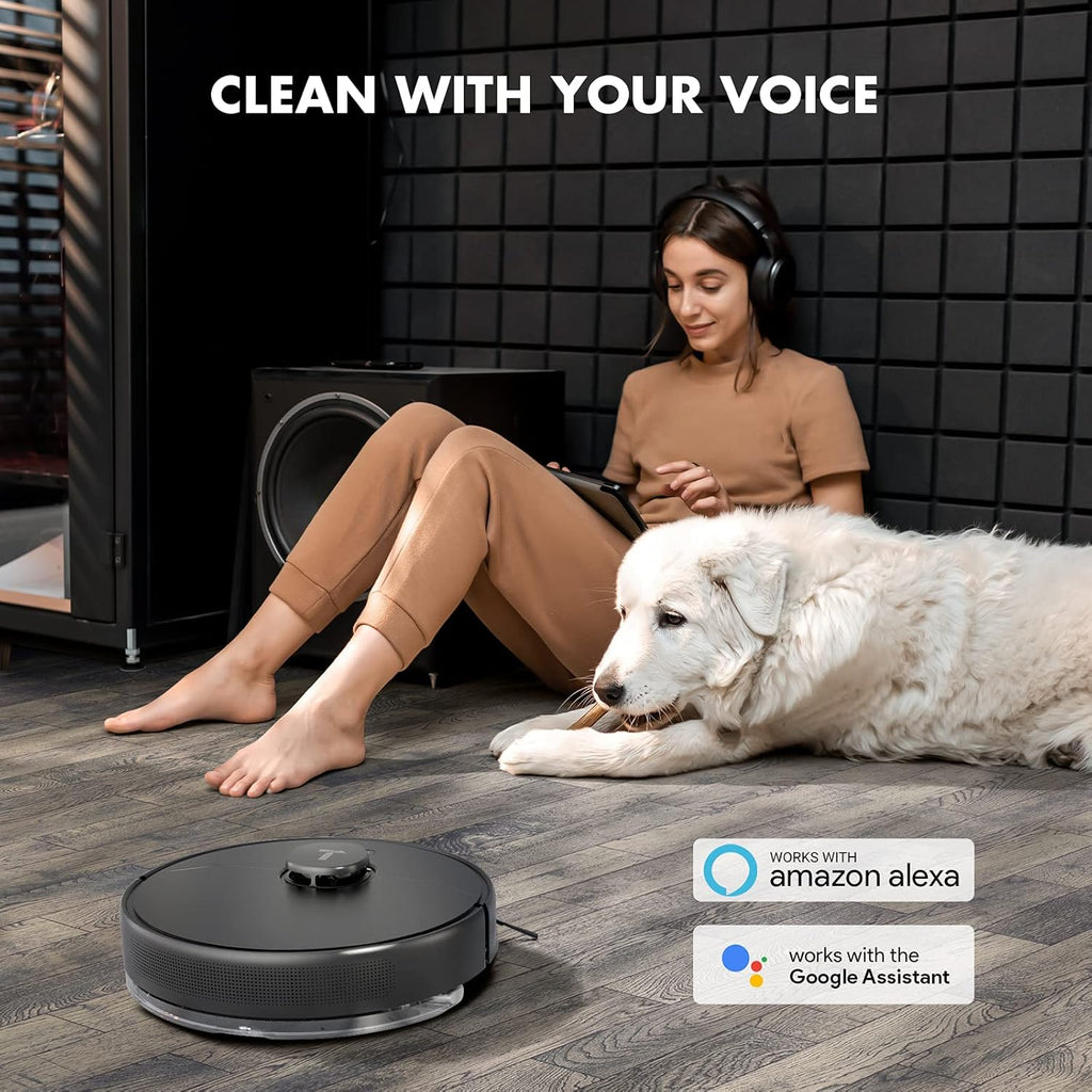Robot Vacuum and Mop 2-in-1 with Lidar Navigation, 2000Pa Suction, Black Y908324