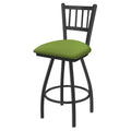 Swivel Counter Stool with Pewter Finish and Green Seat R92323