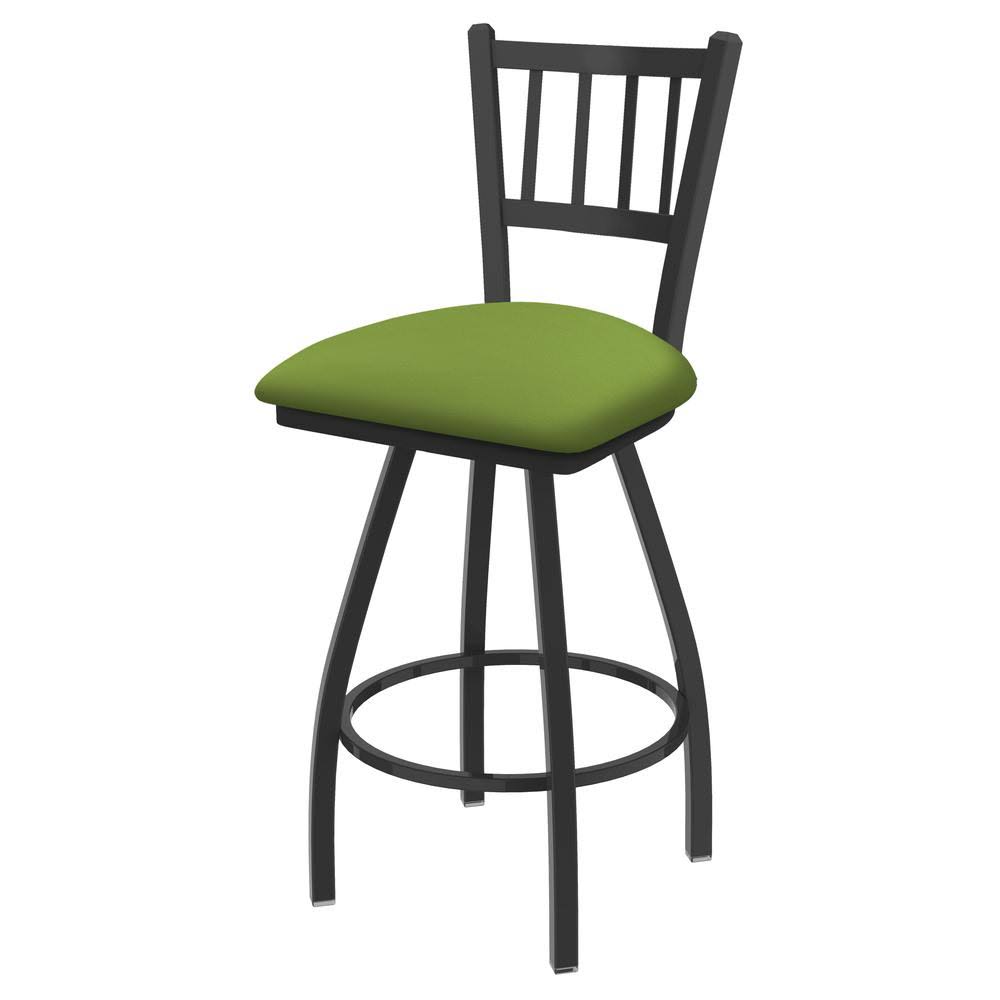 Swivel Counter Stool with Pewter Finish and Green Seat R92323