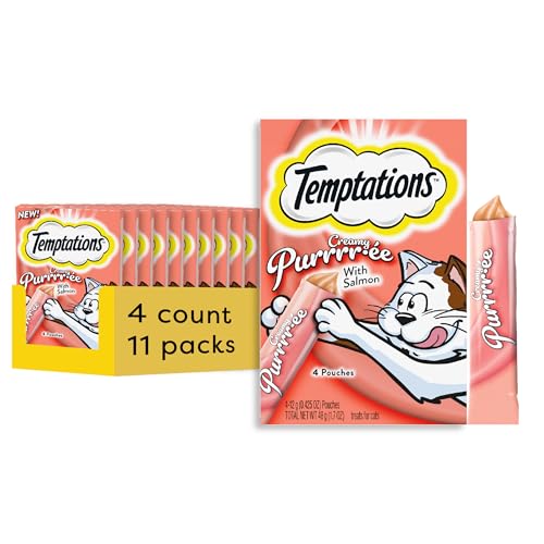 Squeezable Wet Cat Treats with Salmon, 0.42 oz, 44 Count B1526