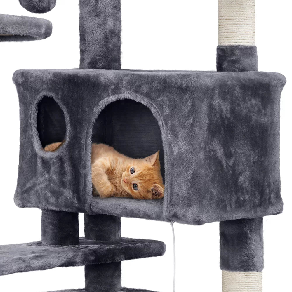 Dark Gray Cat Tree Condo with Scratching Post Tower I12483