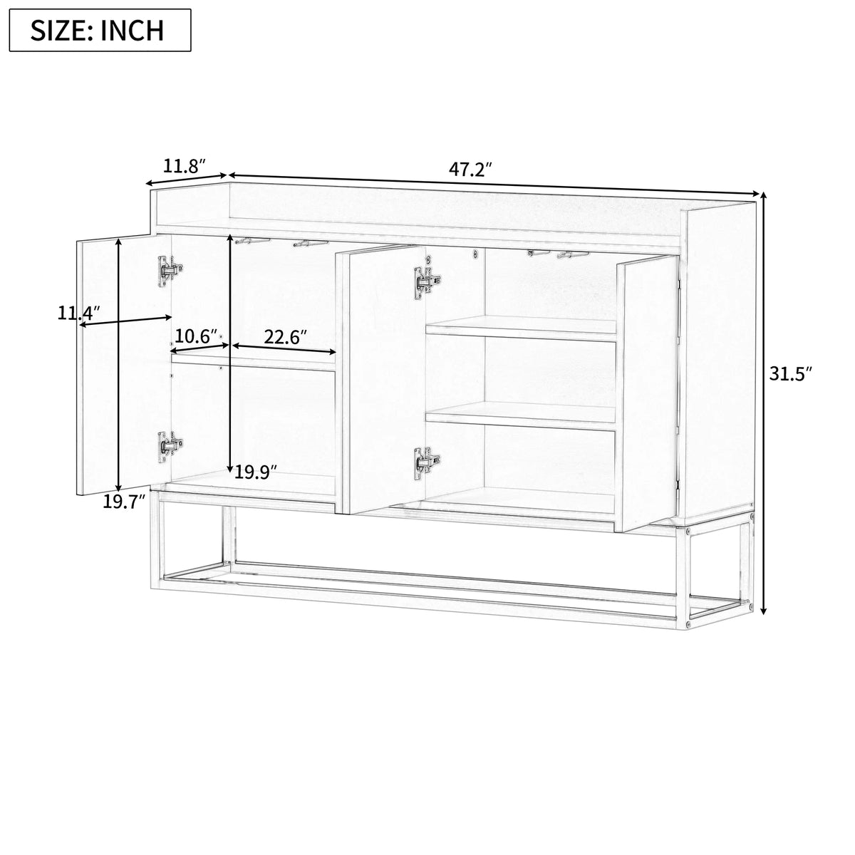 Modern White Sideboard Buffet Cabinet M729492