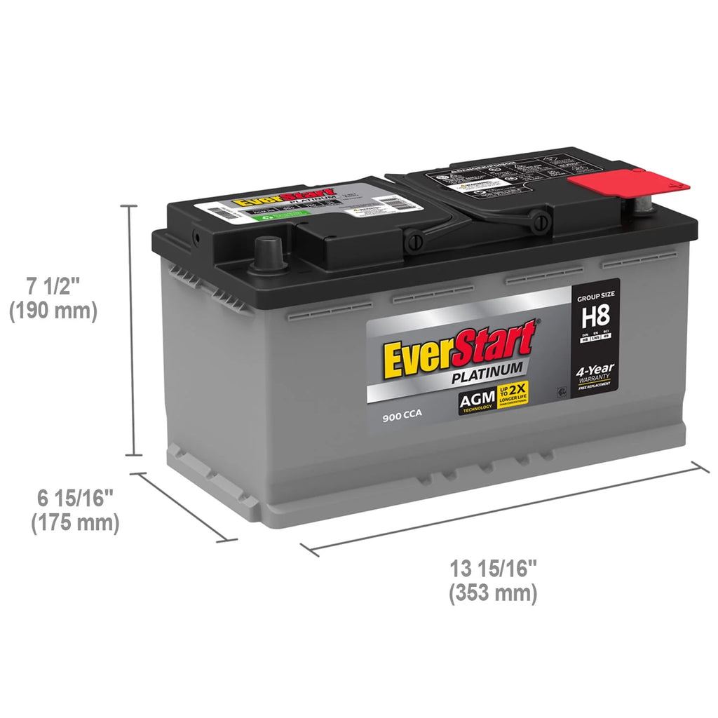 Group Size H8 AGM Battery, 12 Volt, 900 CCA E453