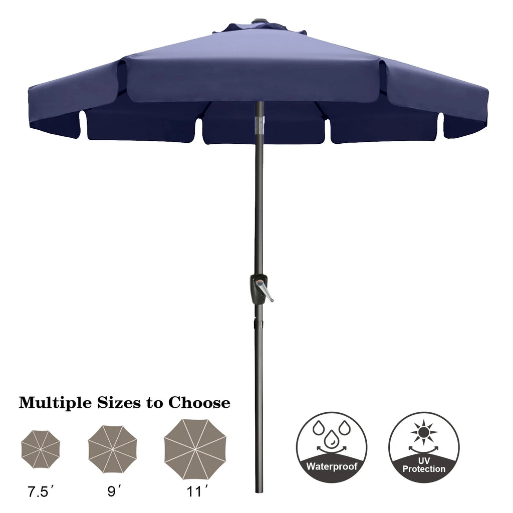 7.5ft Outdoor Market Patio Umbrella with Push Button Tilt M48951
