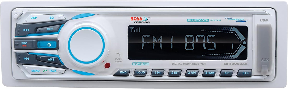 Marine Receiver, Bluetooth Audio, USB, MP3, AM/FM, White, Pack of 2 E976