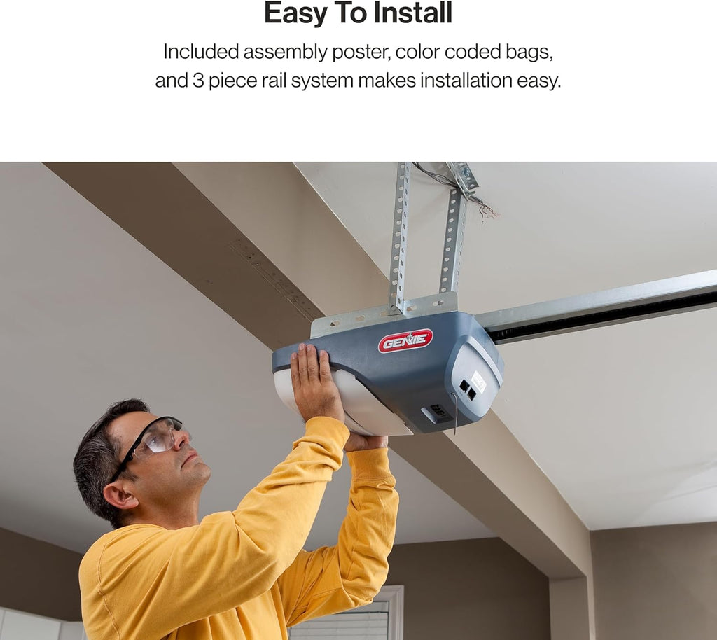 Gray Garage Door Opener with Steel-Reinforced Belt Drive F164