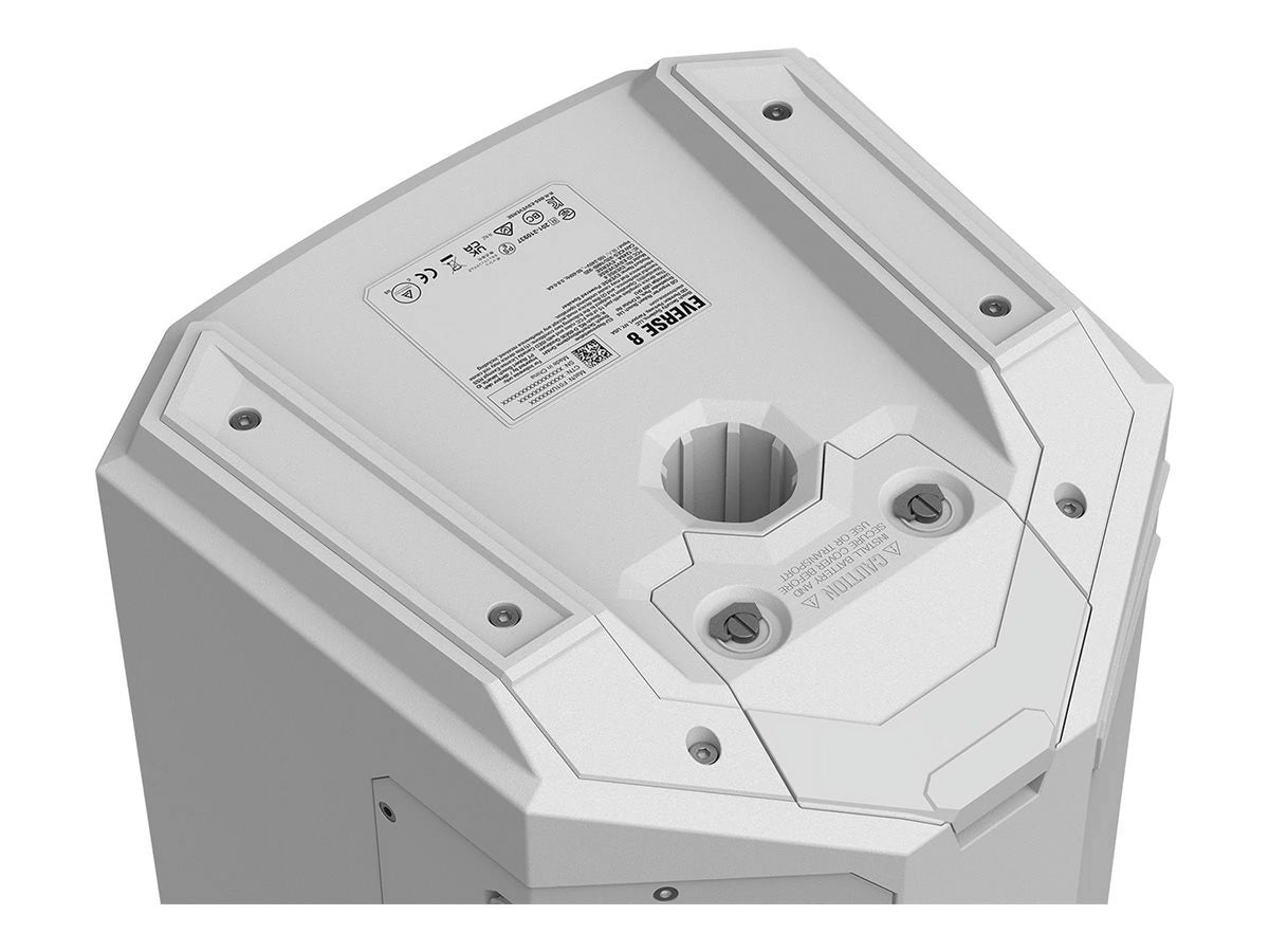 White 8" 2-Way Battery Powered Loudspeaker with Bluetooth X871