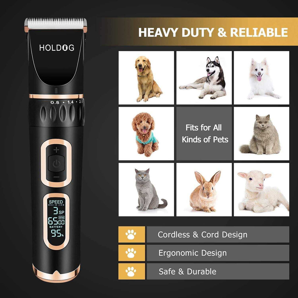 Heavy Duty Dog Grooming Clipper 3-Speed Rechargeable Cordless Pet Grooming Tools E9601