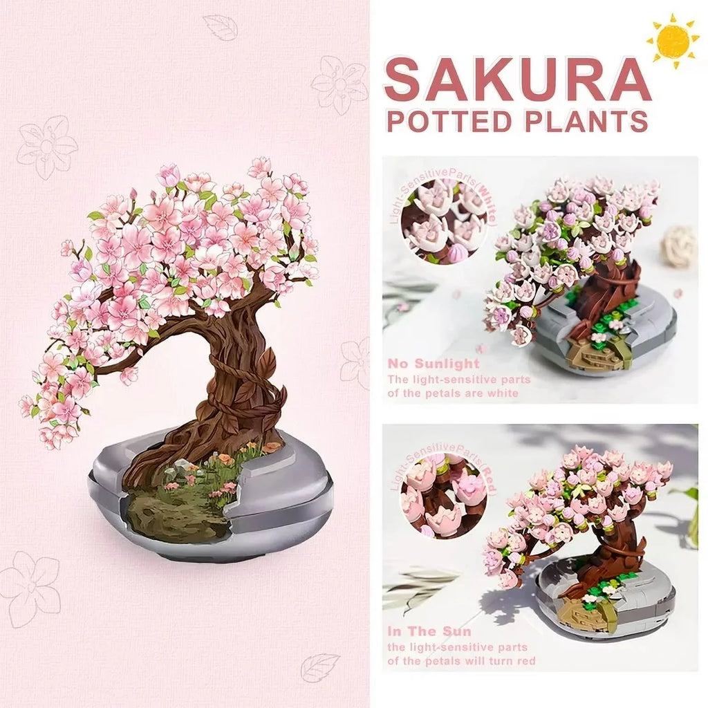 426Pcs Cherry Tree Plant Building Blocks Set N471