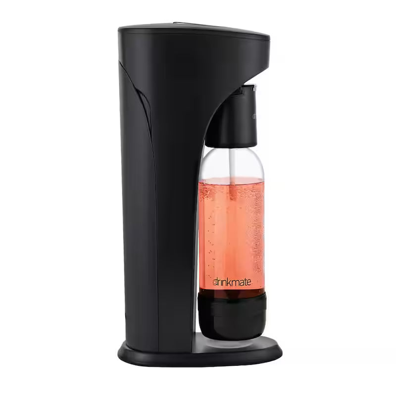Matt Black Sparkling Water & Soda Maker Machine with 3 CO2 Cartridge, 1L & 0.5L Bottles T1288