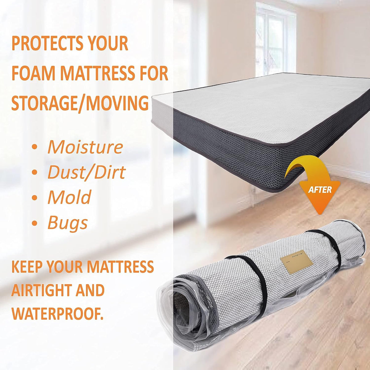 Mattress Vacuum Sealable Bag with Straps W445265