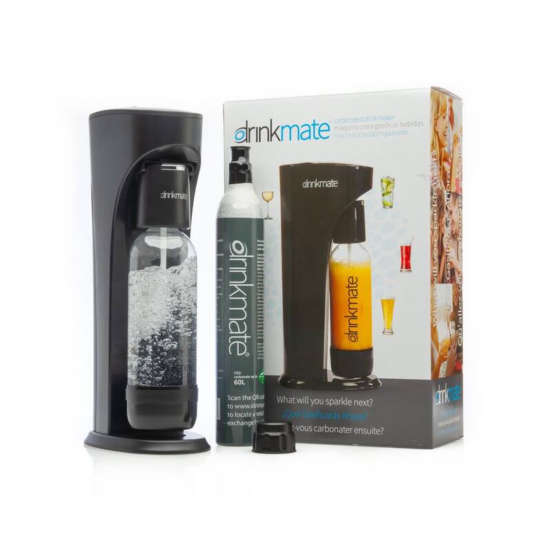 Matt Black Sparkling Water & Soda Maker Machine with 3 CO2 Cartridge, 1L & 0.5L Bottles T1288