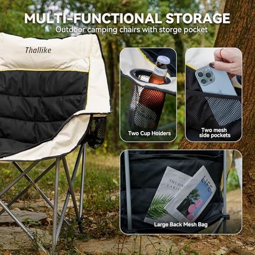 Oversized Heavy Duty Folding Camping Chair with Cup Holders and Carry Bag Z8306