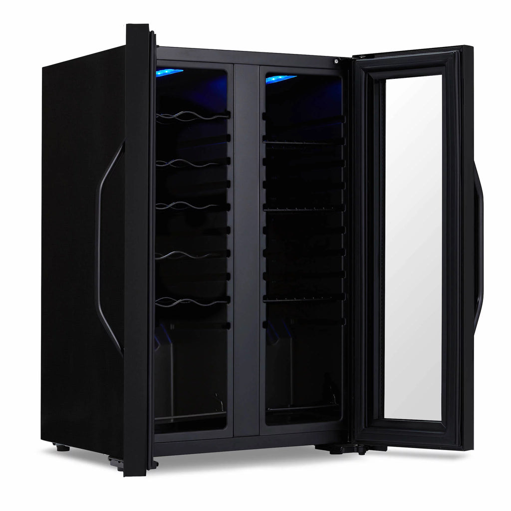 12 Bottle & 39 Can Dual Temperature Zones Wine Cooler Refrigerator K2398