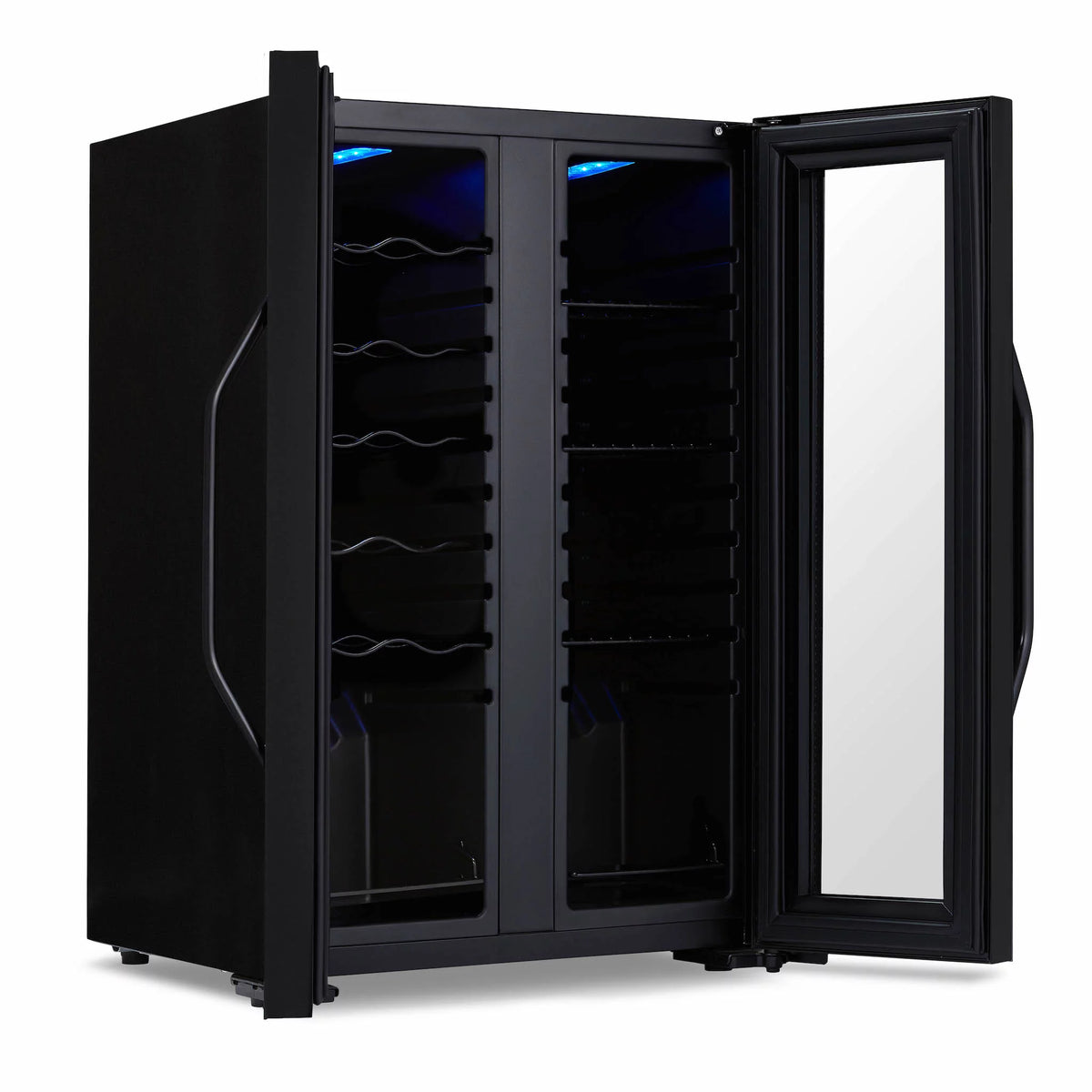 12 Bottle & 39 Can Dual Temperature Zones Wine Cooler Refrigerator K2398