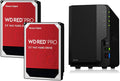 2 Bay NAS DiskStation DS218 Diskless with 2 WD Red Pro 4TB Hard Drives 7200 Class J1210