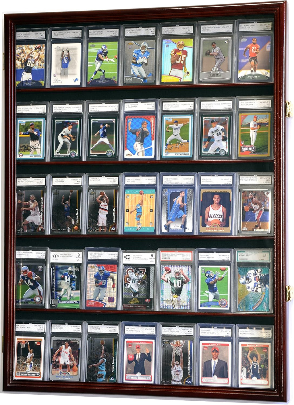 Graded Sport Cards Display Case Wall Cabinet with UV Door W7986