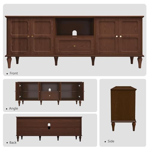 67'' Mid-Century Modern TV Stand with Storage Drawer and Doors H90666