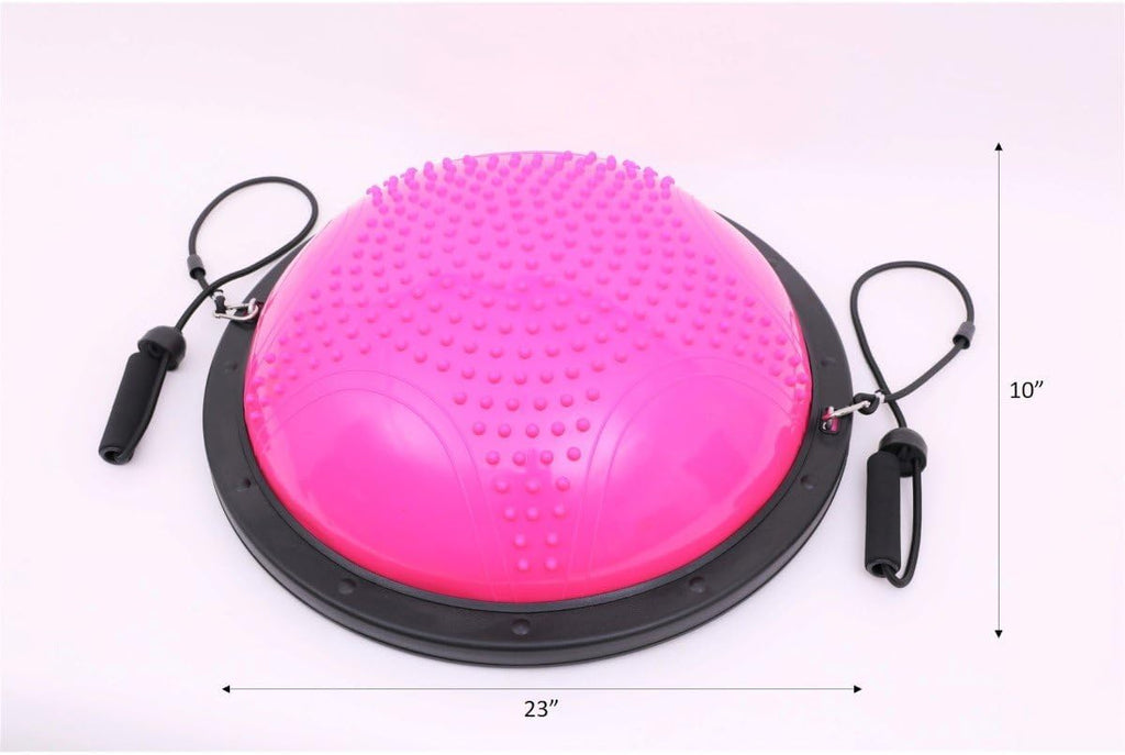 Half Ball Balance Trainer with 2 Resistance Bands Q970687