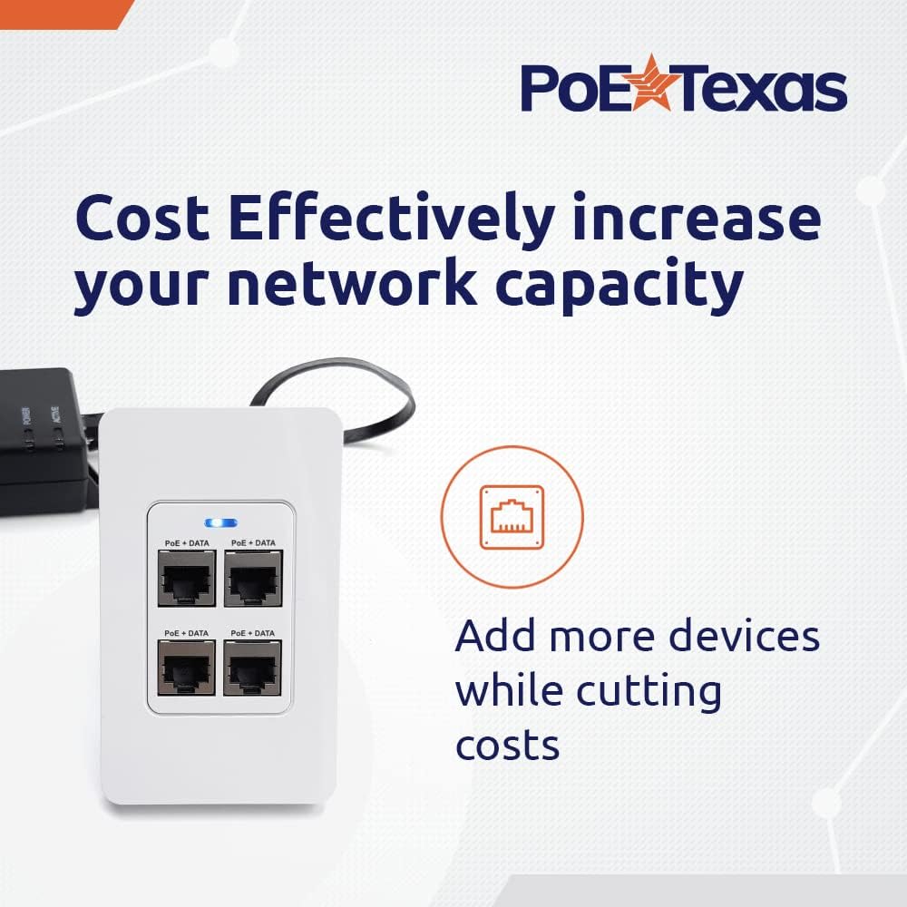 4 Port in-Wall Gigabit PoE Extender E63709