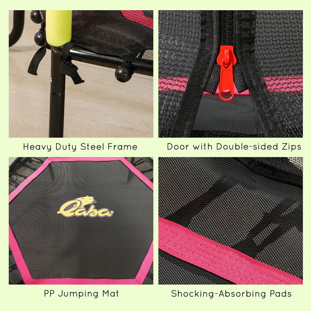 Kids Small Trampoline With Enclosure, Springfree Toddler Trampoline With Net, Black J632