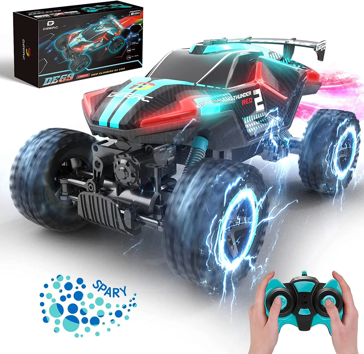 RC Car Truck with Spray and Light, 4WD Rock Crawler I98822