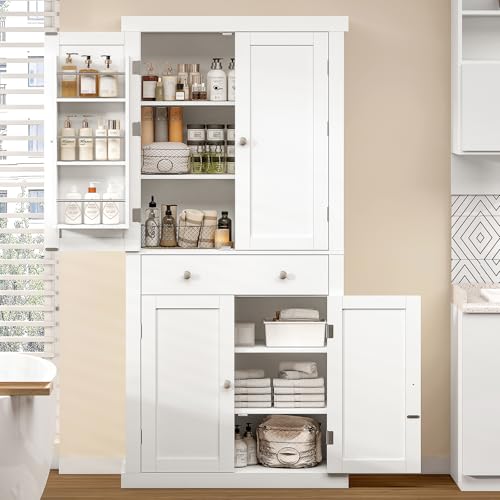 72” Black Kitchen Pantry Cabinet with 4 Doors and 1 Drawer A349963