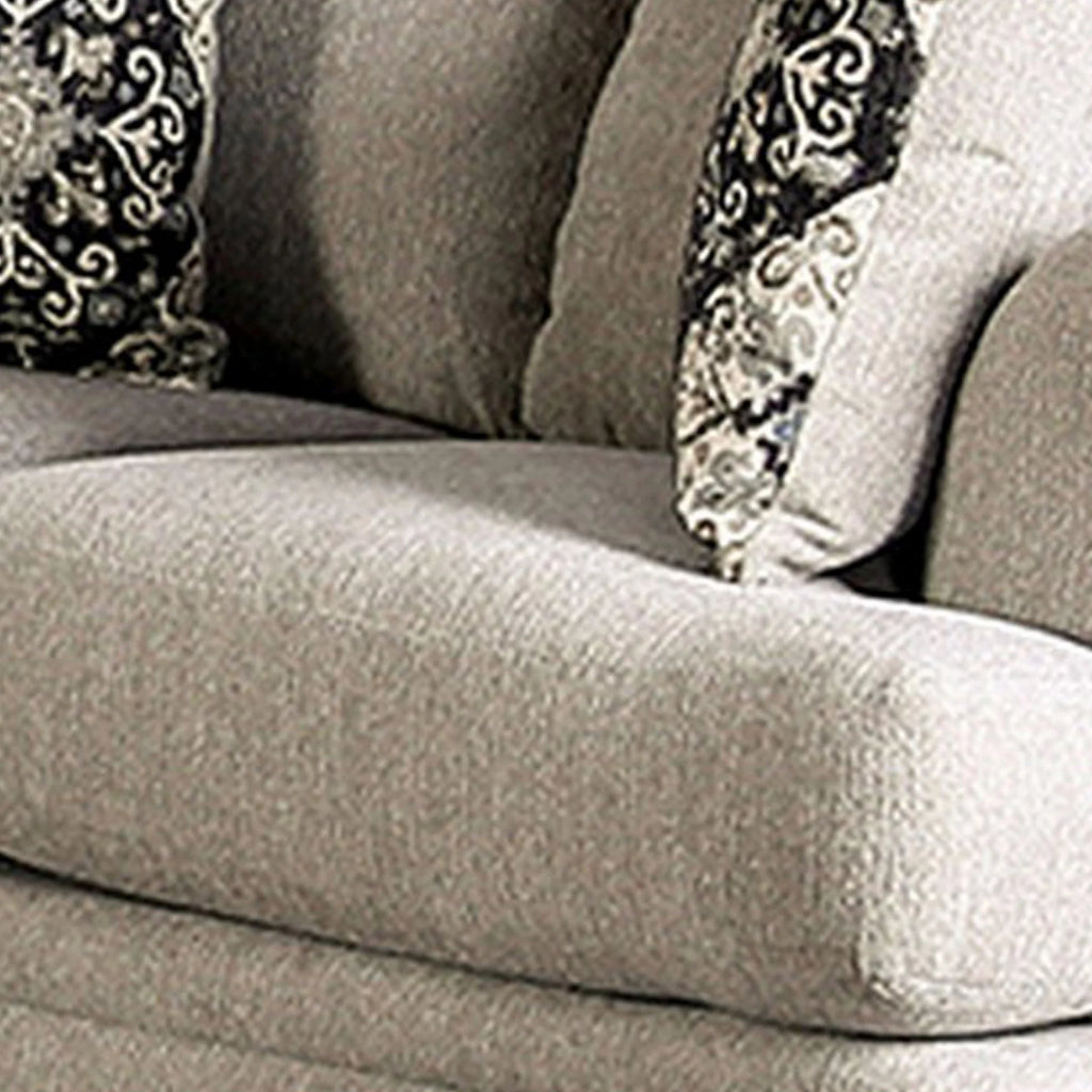 Beige Plush Loose Cushions Loveseat C6046