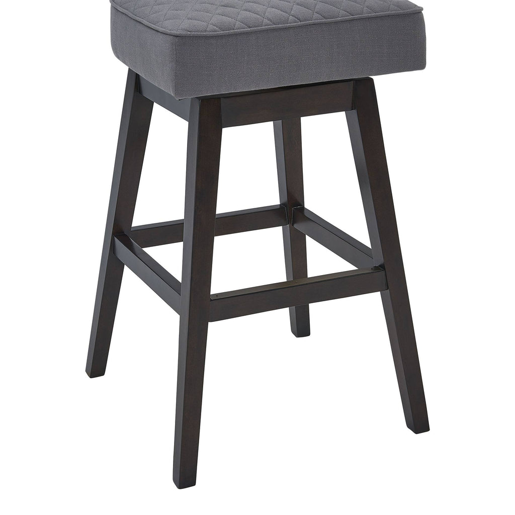 Espresso Finish Wood Swivel Tufted Barstool M482