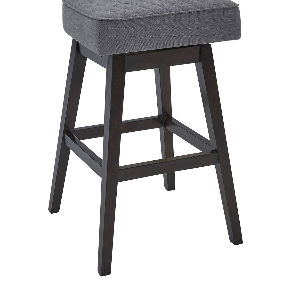 Espresso Finish Wood Swivel Tufted Barstool M482