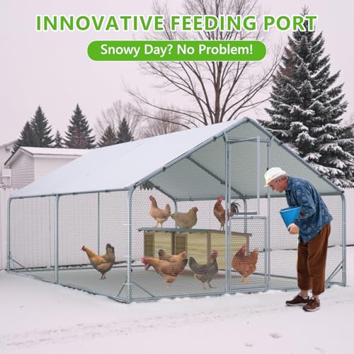 Large Metal Chicken Coop with Anti-UV Cover M394