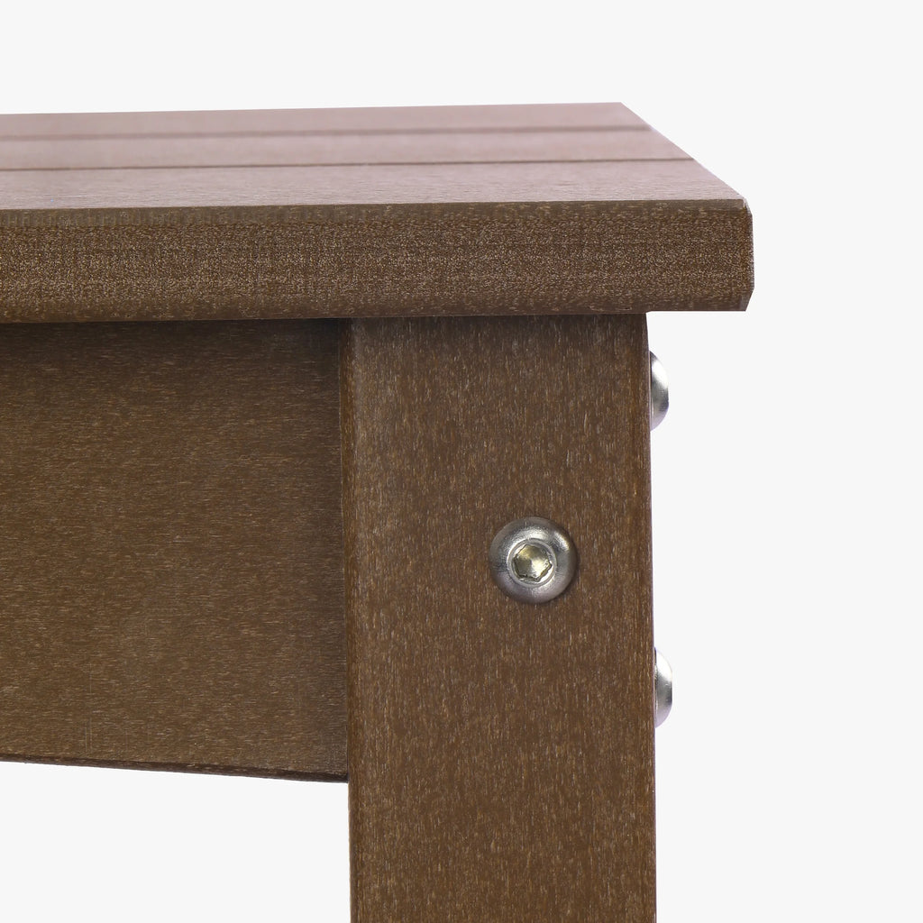 55" Outdoor HDPE 2-Tier Console Table, Dark Brown H15588