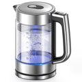Silver Electric Kettle 1.7L 1500W Glass Y6055