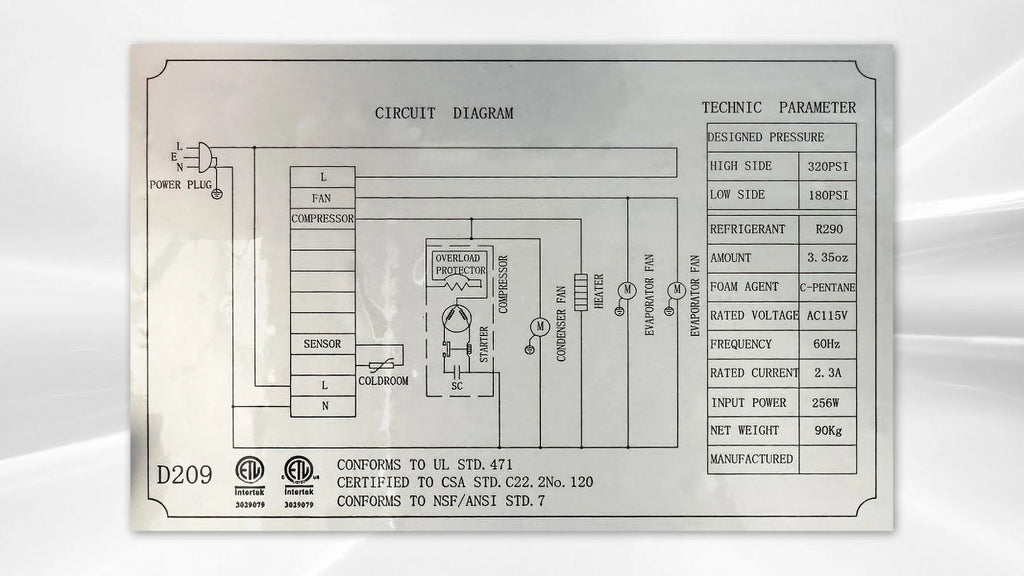 36 inches Commercial Worktop Refrigerator R190
