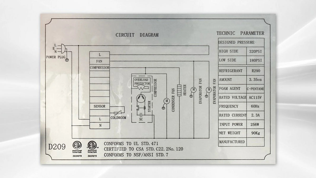 36 inches Commercial Worktop Refrigerator R190