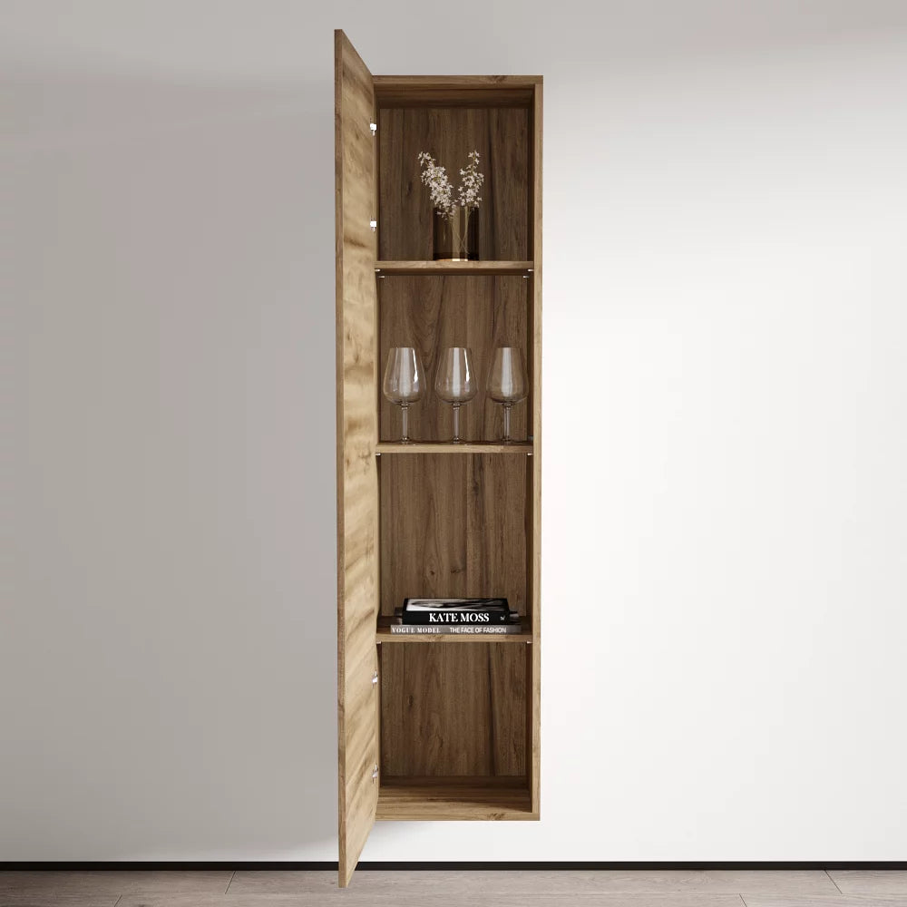 Oak Modular Wall Mounted Floating Bookcase Cabinet D859