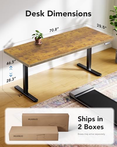 71 x 35 inch Electric Standing Desk with Thick T-Shaped Frame X353