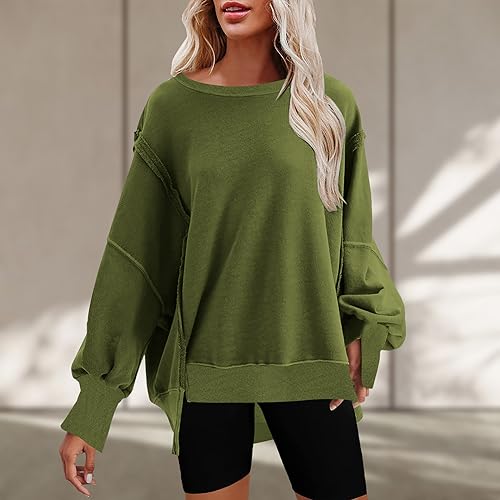 Oversized Long Sleeve Pullover Sweatshirt M4089