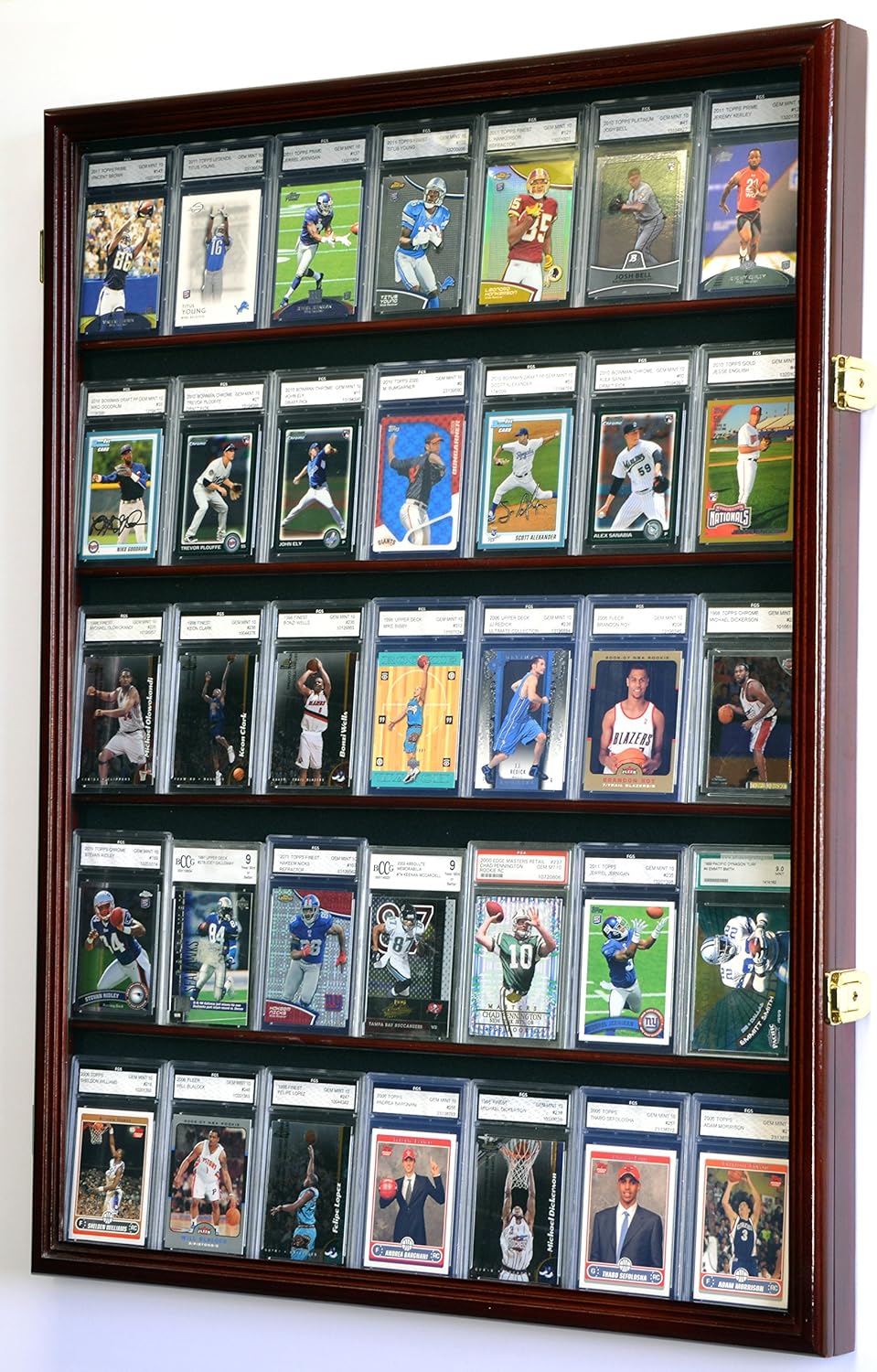 Graded Sport Cards Display Case Wall Cabinet with UV Door W7986