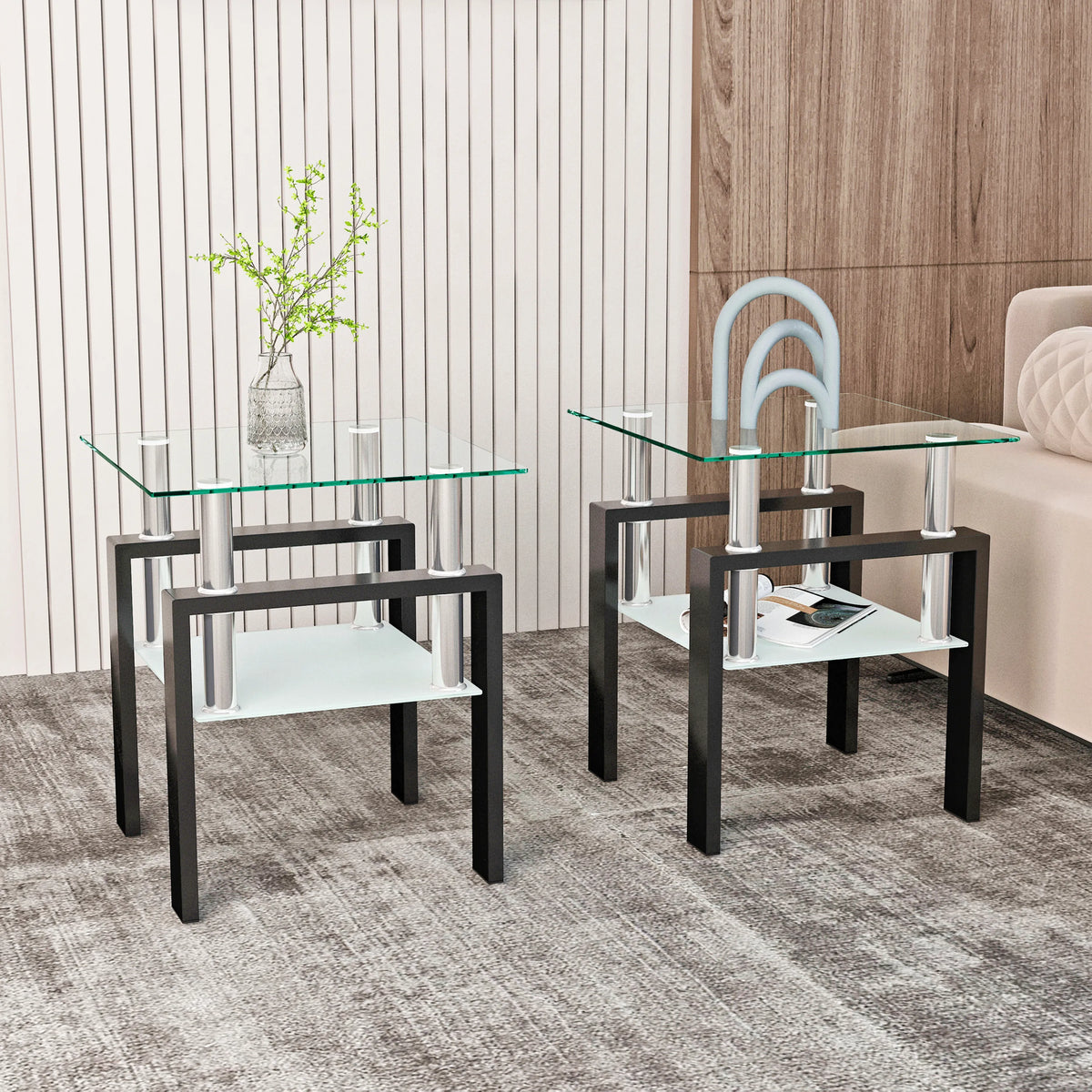 Set of 2 Tempered Glass Coffee Table H75359
