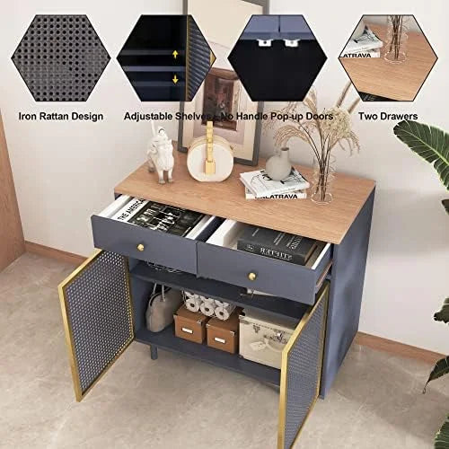 Modern Buffet Sideboard Cabinet with 2 Doors and 2 Drawers O394714